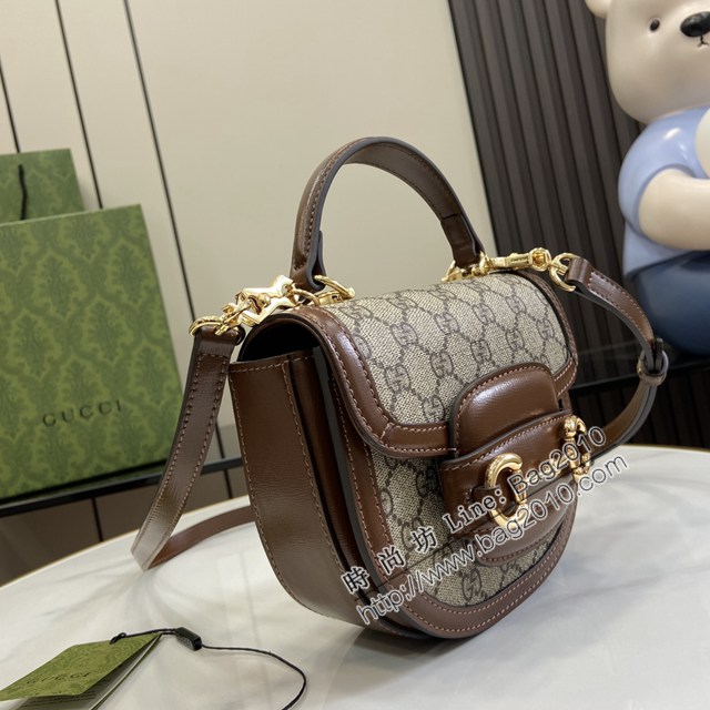 Gucci專櫃古馳最新款Horsebit 1955系列迷你手提包單肩斜挎女包 jh2499型號：781387